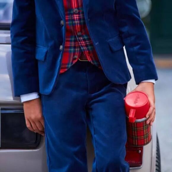 Janie & Jack The Velvet Party 3-Piece Navy Suit Blazer Vest Pants Size 3t - Picture 2 of 10